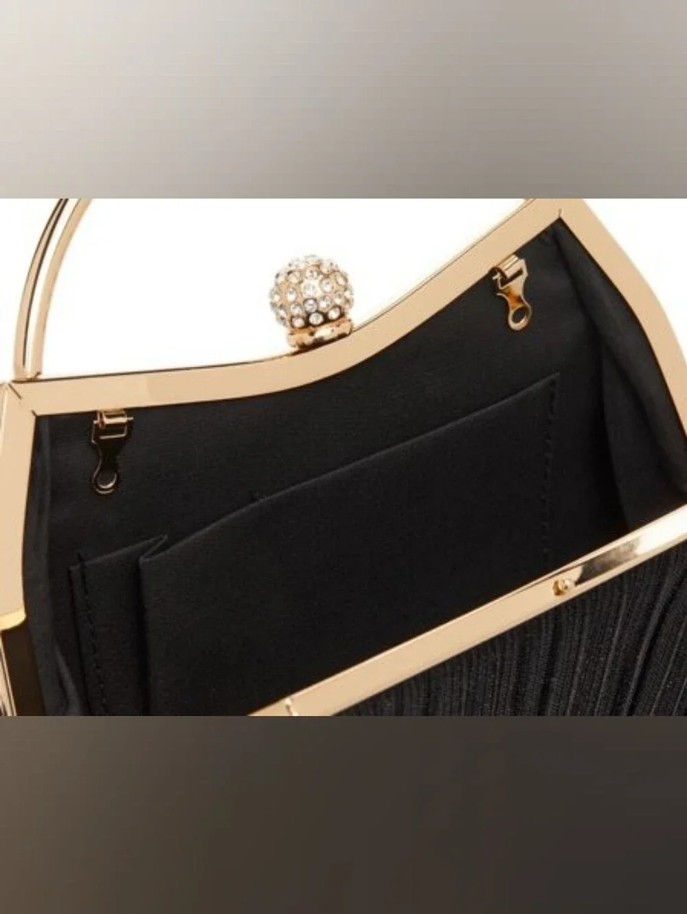 NEW Glitter Pleated Clutch Evening Bag (Black/Gold) - AIBAOWU